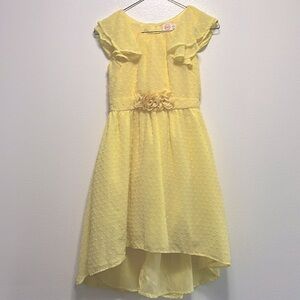 Beautiful dress for girls with lining and working zipper. Yellow.